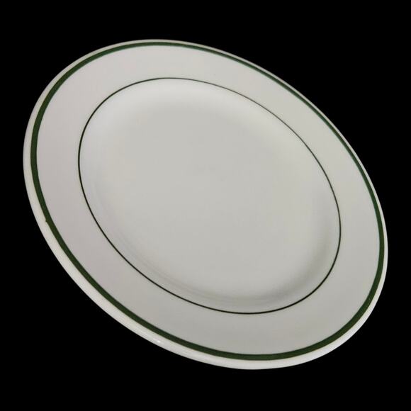 Set of 4 Shenango China 6.25" Green Band Restaurant Ware Plates USA - Picture 1 of 5